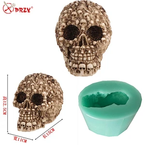 New horrorible skull Bar Crafts mold Silicone candle molds DIY fondant Cake decorations mould