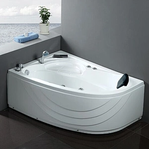K-8804A Famous manufacturer Triangle shaped shower acrylic massage bath tub small whirlpools bathtubs