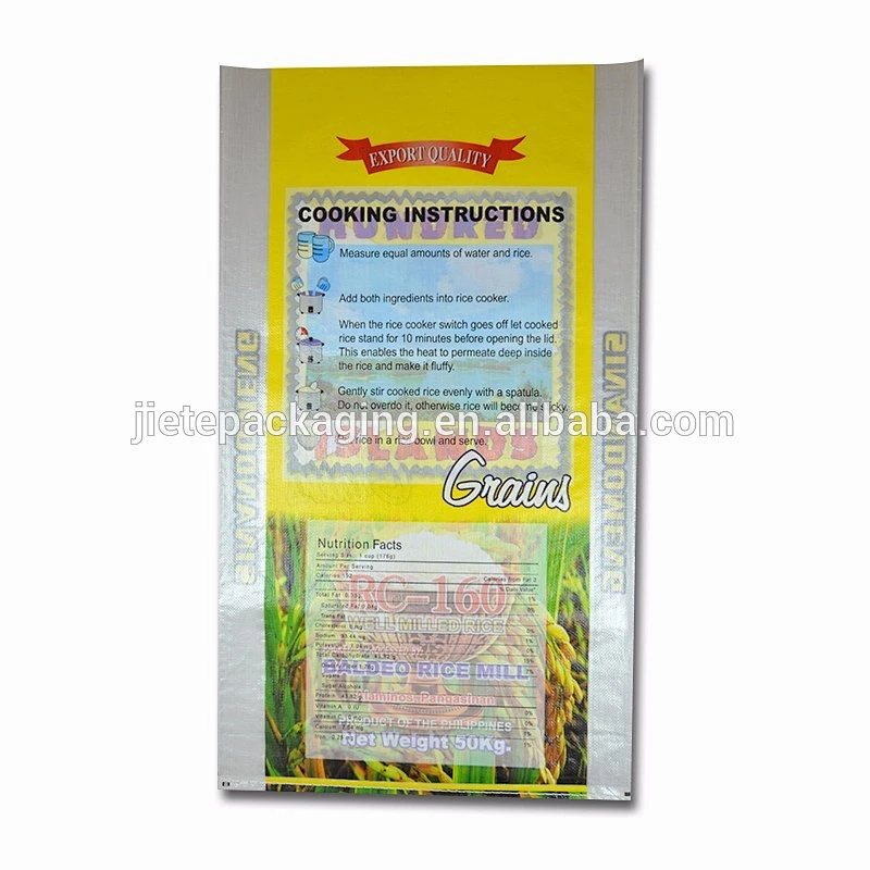 100% new material transparent large pp woven grain sacks, rice bags with plastic 50kg 25kg