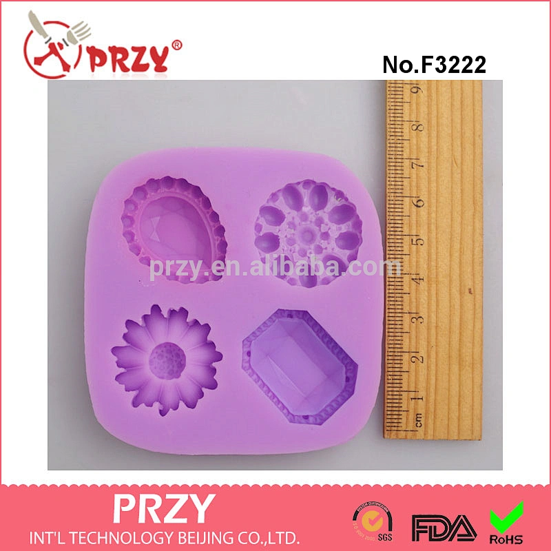 F3222 The new silicone mold cake diamond jewelry crystal epoxy liquid silicone fondant mold