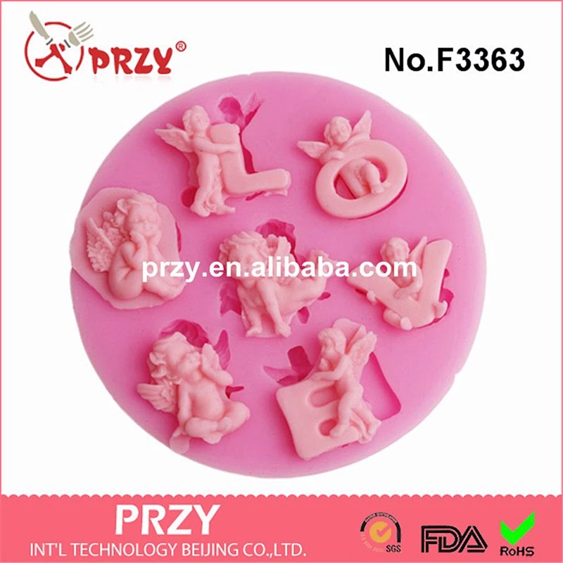 F3363 Angel silicone fondant mold love letter angel fondant mold angel cake decorative molds