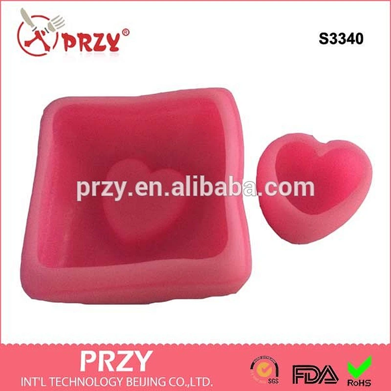 S3340 Beijing 3d pillow with heart shape silicone soap mold pillow decorative mold for soap