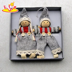 2018 New products lovely characters wooden Christmas figurines W02A228