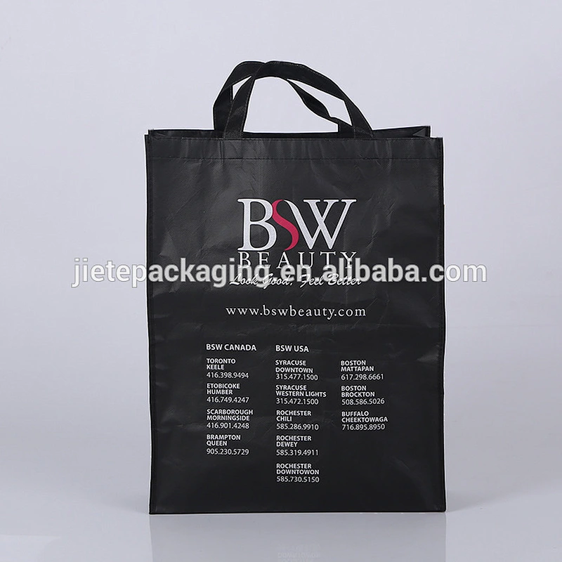 custom black pp non woven promotional shopping bag with logo cheap price