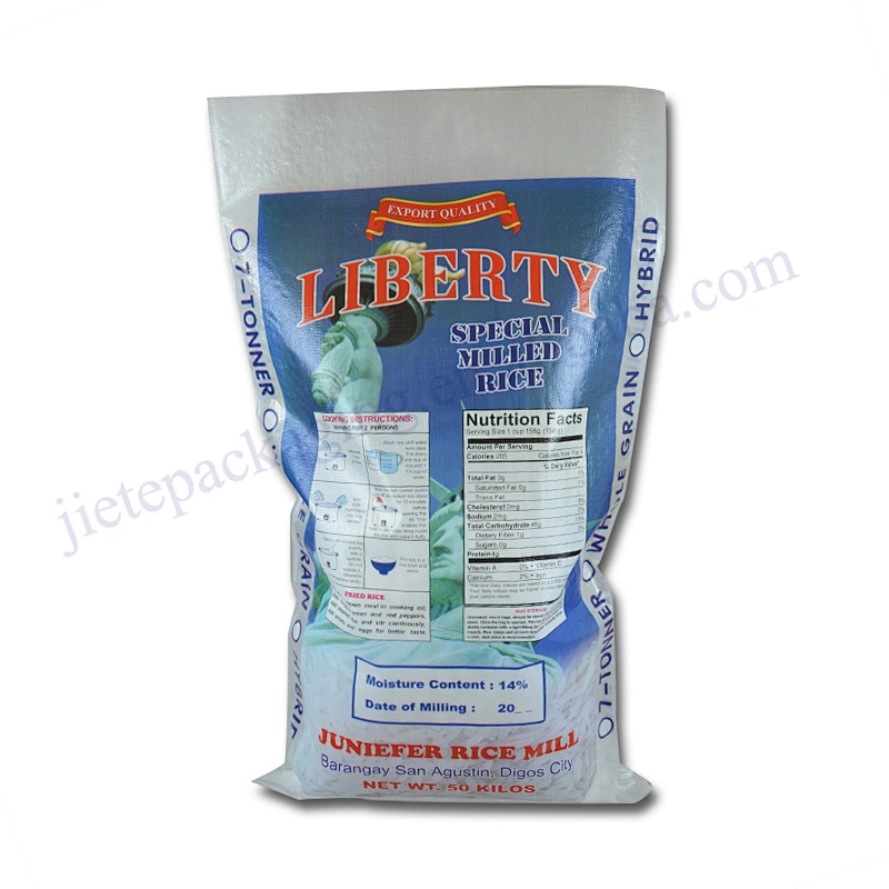 Yellow agricultural use plastic laminated pp basmati rice packing bag 50kg