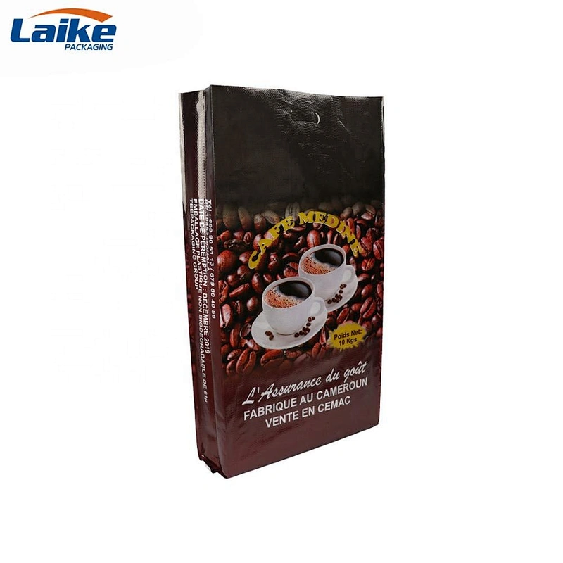 Eco-friendly laminated plastic coffee beans packaging reusable pp woven grocery bag