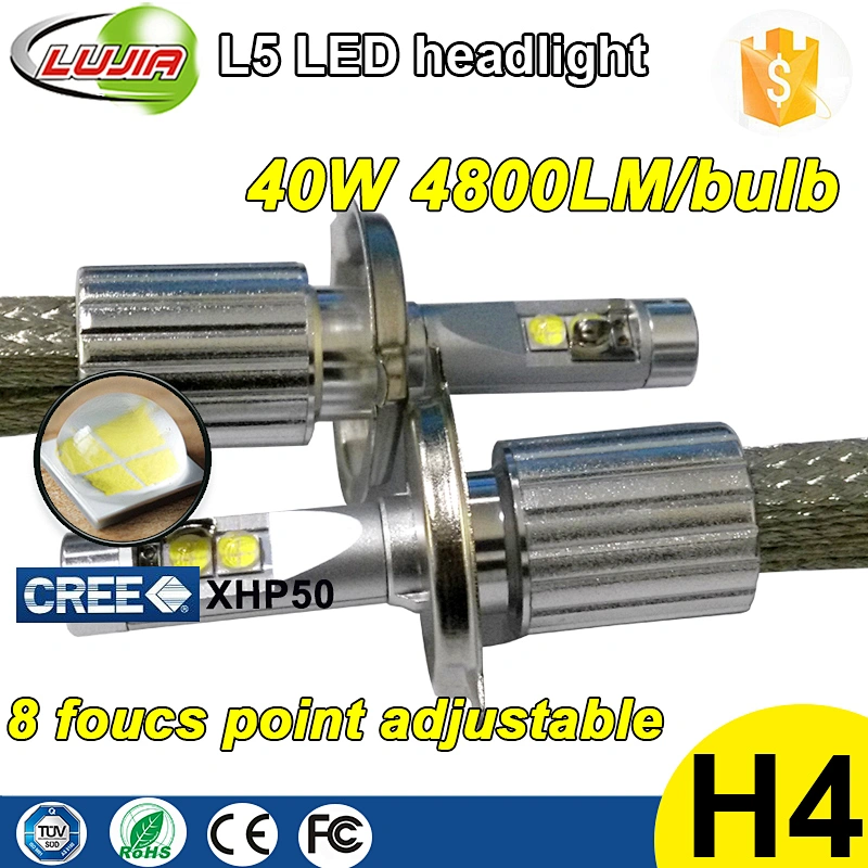 Factory direct supply led headlight H4 H7 H114300K 5000k 6000K 40w XHP50 h4 led in China