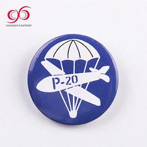 Custom tin button badge with led round clear plastic button badge clip on