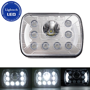Square Chrome 7inch High Power Led Headlight 5x7 7x6 Led Headlight hi/ lo Beam 45w Led Headlight With DRL For Jeep