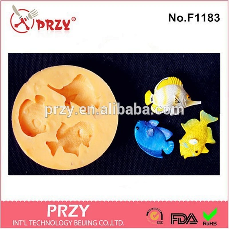 F1183 PRZY Cake Decorating Sugarcraft Fish Shaped Fondant Silicone Mold