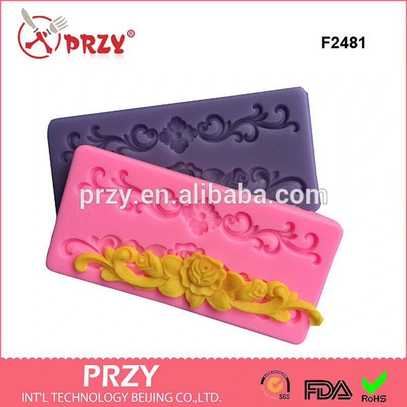 F2481 high flexibility flower food grade silicone mold for fondant cake