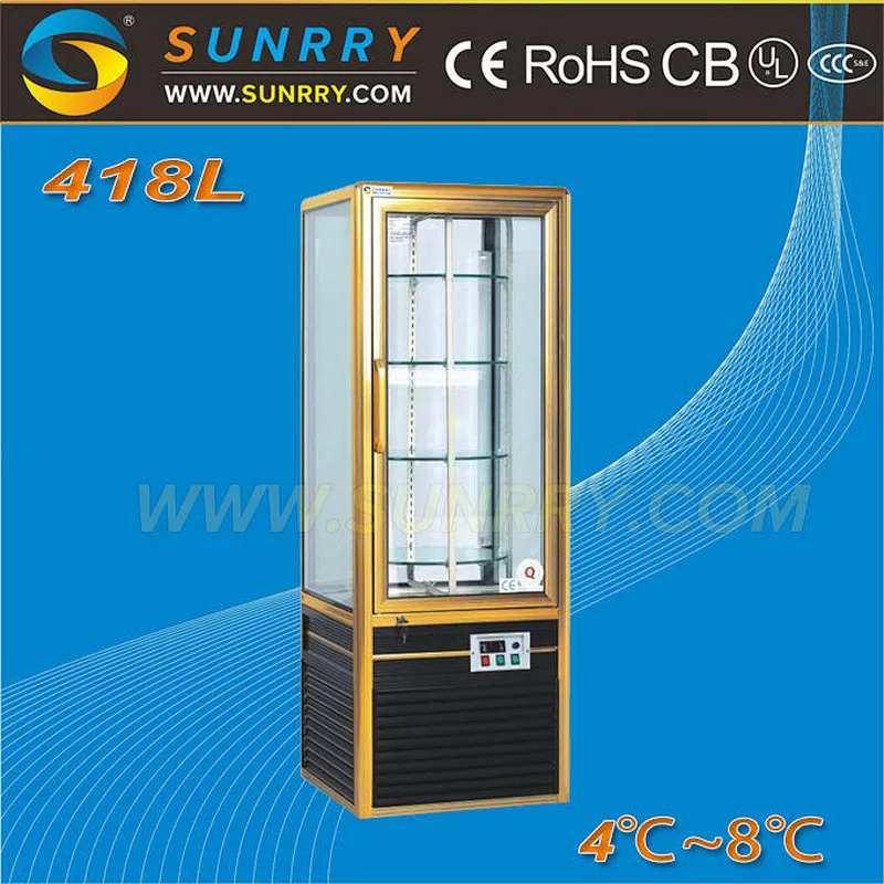 Commercial supermarket upright transparent glass door mini refrigerator for sale