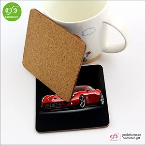 Wholesale promotional custom full colour printing drink mdf cork coaster