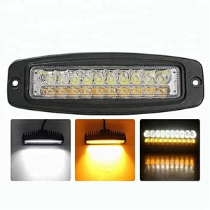 Lightech Wholesale DRL dual color White Amber 20W Flush Mount slim LED work light for Jeep truck 12v offroad auto cars
