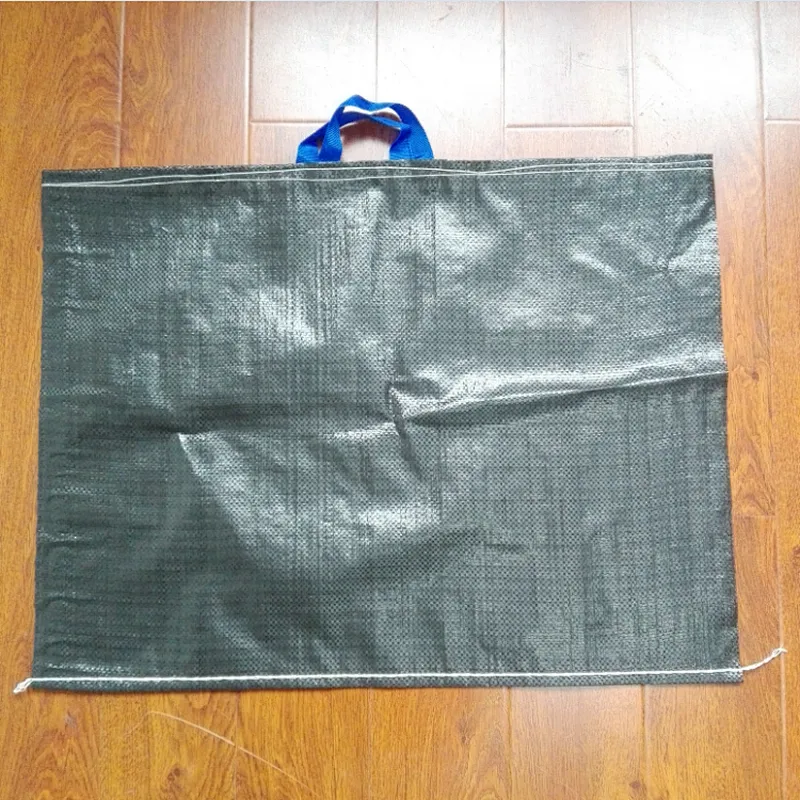 Black plastic pouch pp woven carry bag with for market,shopping