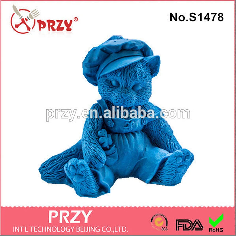 Handmade silicone Cat in the Hat 3D mold soap mold