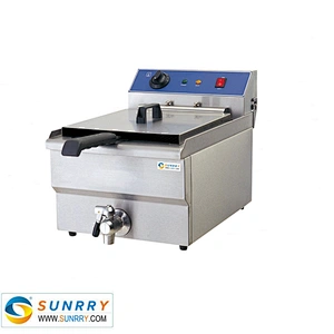 Table top french fryer machine for frying fries stainless steel 16l with deep fryer pan (SY-TF116V SUNRRY)