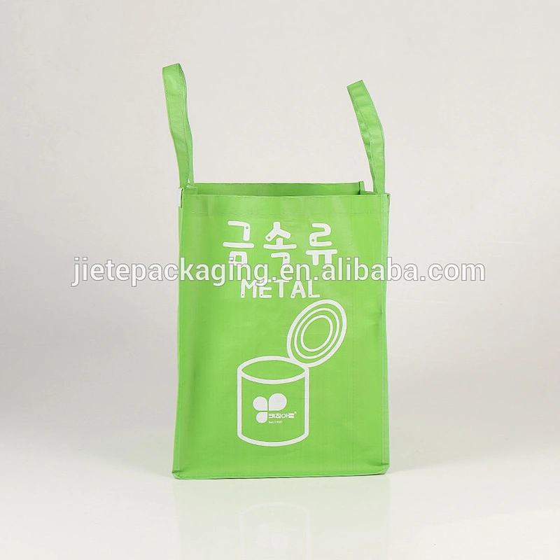 Different size custom printed grocery green PP woven shopping plastic bags