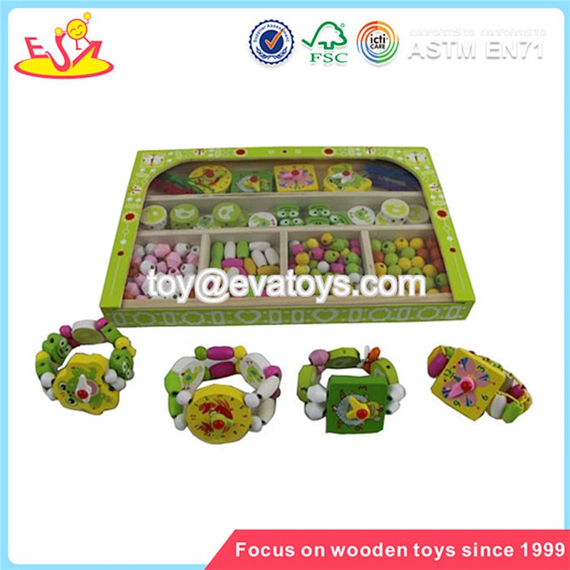 Wholesale beautiful wooden threading beads toy brain training wooden threading beads toy W11E002