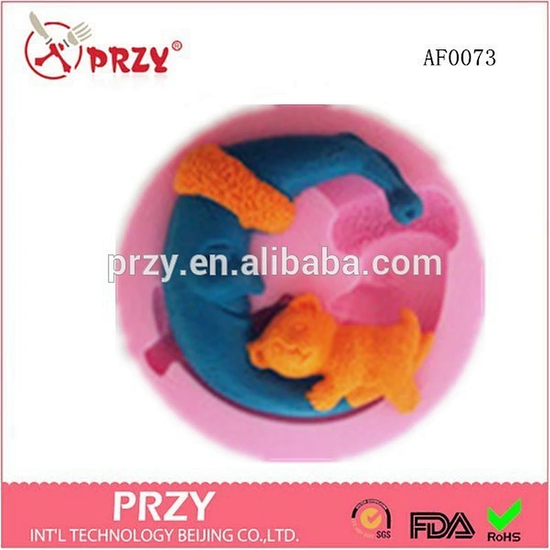 Silicone Cartoon Bear Moon Shape Mold Fondant Cake