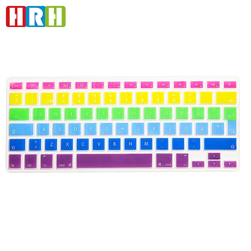 Dust-proof Slim Rainbow Silicone laptop swedish custom silicone for mac air book 13 European Version 2018 new air keyboard cove