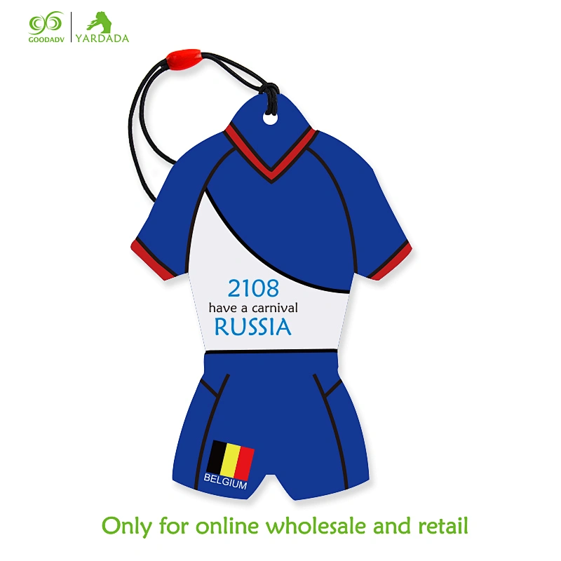 Belgium T-shirt shape, 2018 Football Cup air freshener lasting fragrance, personalized design stock hot sale