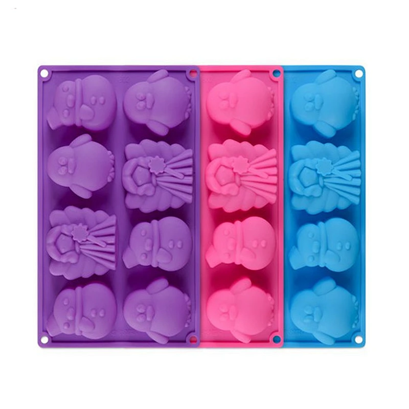 8 Cavity animal with snowman Christmas series Silicone Mold ,baking mould