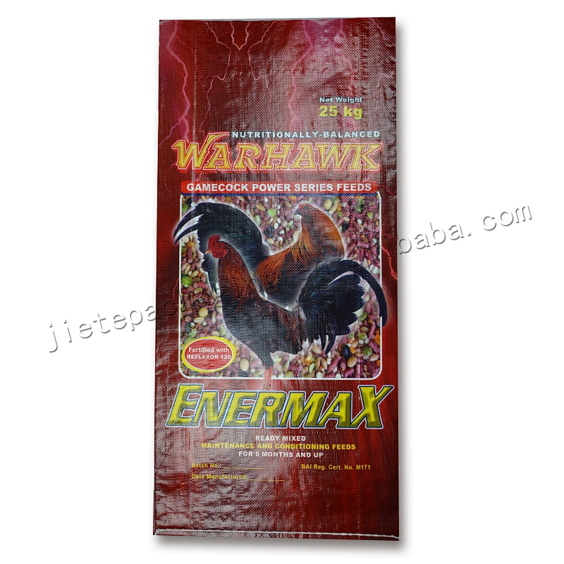 Customized new material 25kg plastic polypropylene pp woven animal feed packaging bag for chicken,pigeon , dove
