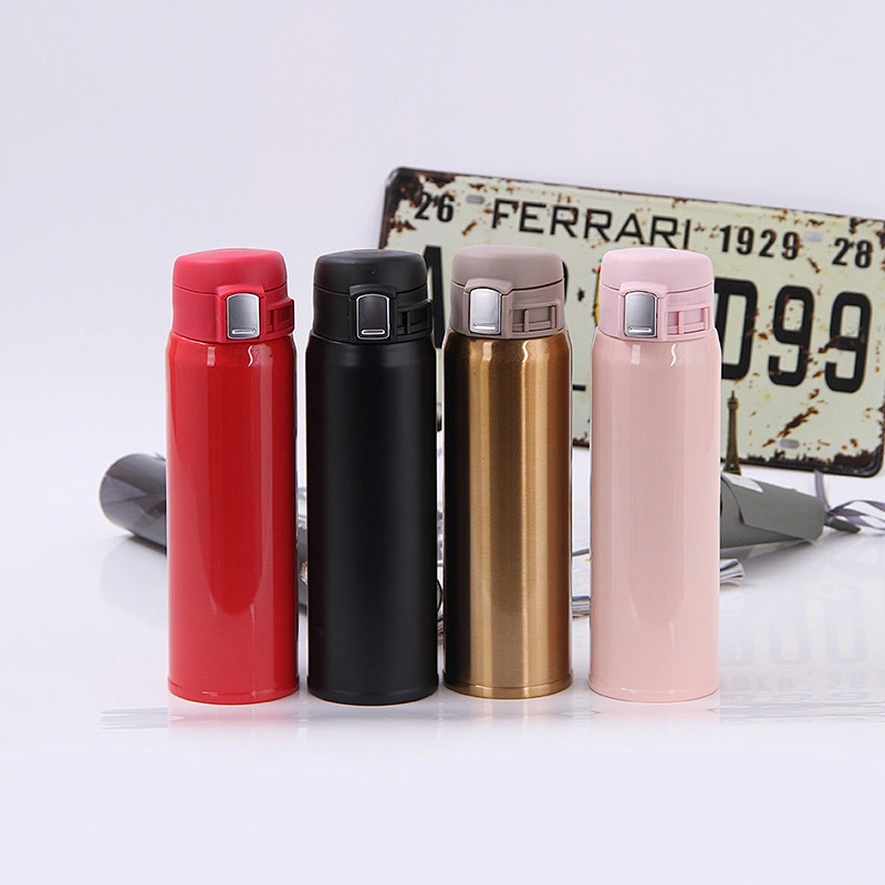 2018 New Vacuum Flask Stainless Steel Insulation Cup with Bounce Cover for Sport Easy to Take