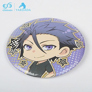 Custom printing cartoon logo tin Badge /button badge with safety pin