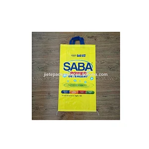 Customized pp woven pouch detergent plastic bag with handle