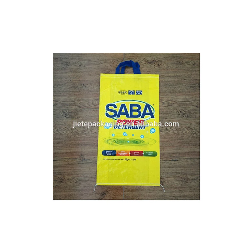 Customized pp woven pouch detergent plastic bag with handle