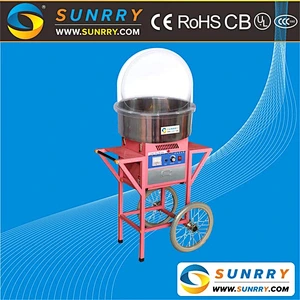 2018 Commercial Cotton Candy Floss Maker Machine with Cover and Cart