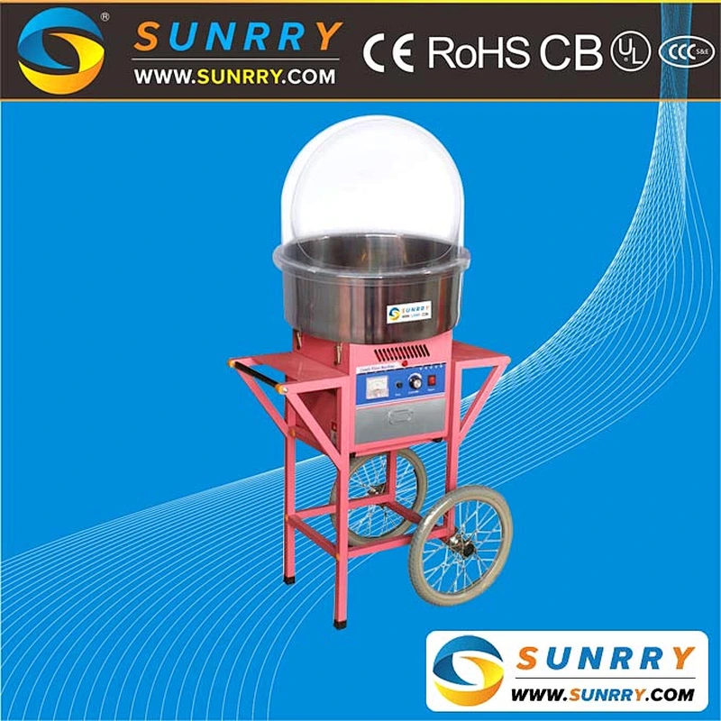2018 Commercial Cotton Candy Floss Maker Machine with Cover and Cart