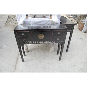 Hotel Red Chinese Console Table Hand Painted Drawer Console Antique Red Wooden Table