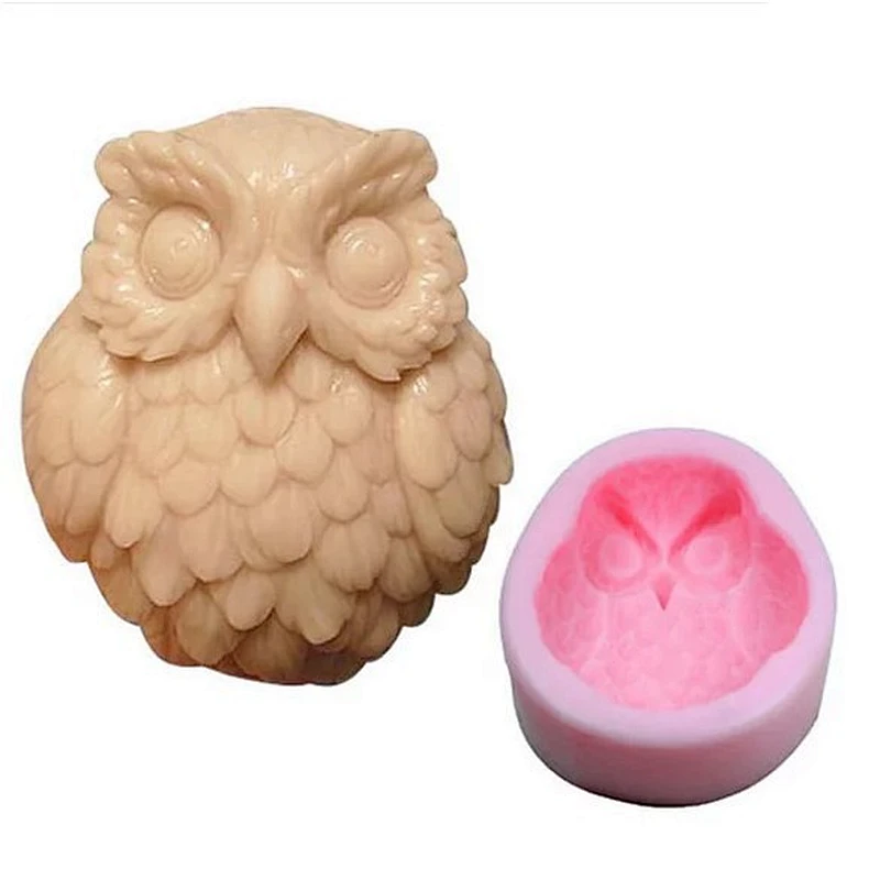 3D Owl Art Craft DIY Handmade Candle Soap Silicone mold Chocolate Mold