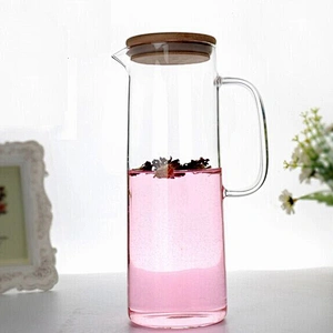 Factory Supply in-stock Water Pot with Lid 1100ml Heat-resistant Glass Tea Pot Handmade Borosilicate Glass Tea Pot