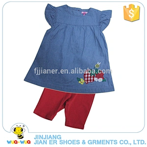 Fashion style cotton soft summer clothes set for baby girl