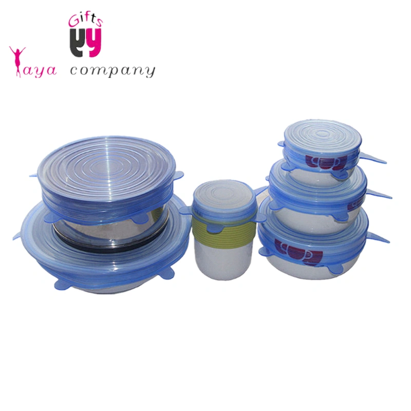 Custom 6pcs /8pcs/ 12 pcsBPA Free Flexible Silicone Stretch Lids Seal