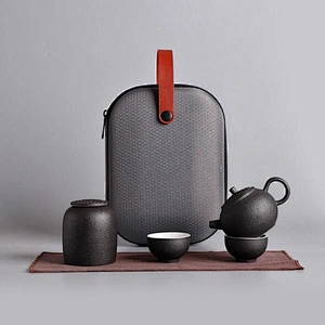 Traditional kungfu teapot black porcelain clay cup for travel sets