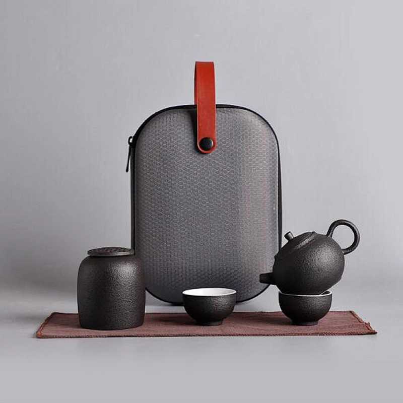 Traditional kungfu teapot black porcelain clay cup for travel sets