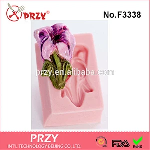 F3338 Lily flower silicone mold 3D flower mold for cake decoration silicone rubber mold