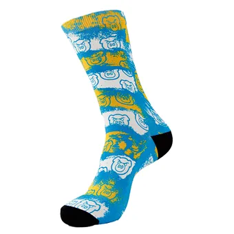 Custom Logo 3D Digital Printed Cotton Fashion Dress Socks Cheap Men Wholesale