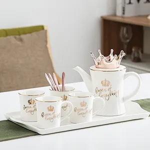 Ceramic Tea Cup Set Creative Nordic Simplified Style Cold Water Kettle Tea Pot Set