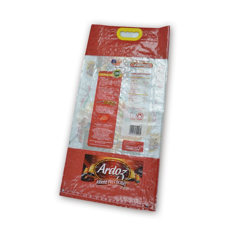 Wholesale custom pp woven rice bags with handle 5kg 10kg