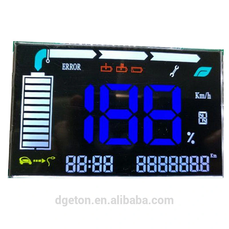 black VA custom segment speedometer lcd display screen
