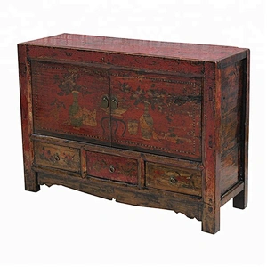 chinese antique lacquered distressed mongolian furniture