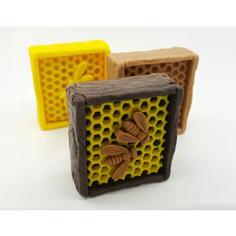 Square honeycomb Soap silica molds small bee pattern soap mould