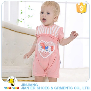 Latest design newborn infant baby clothes cotton pink romper