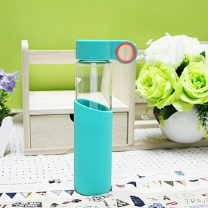 High Quality Glass Cup ABS Sleeve Glass Bottle for Girls Easy to Take